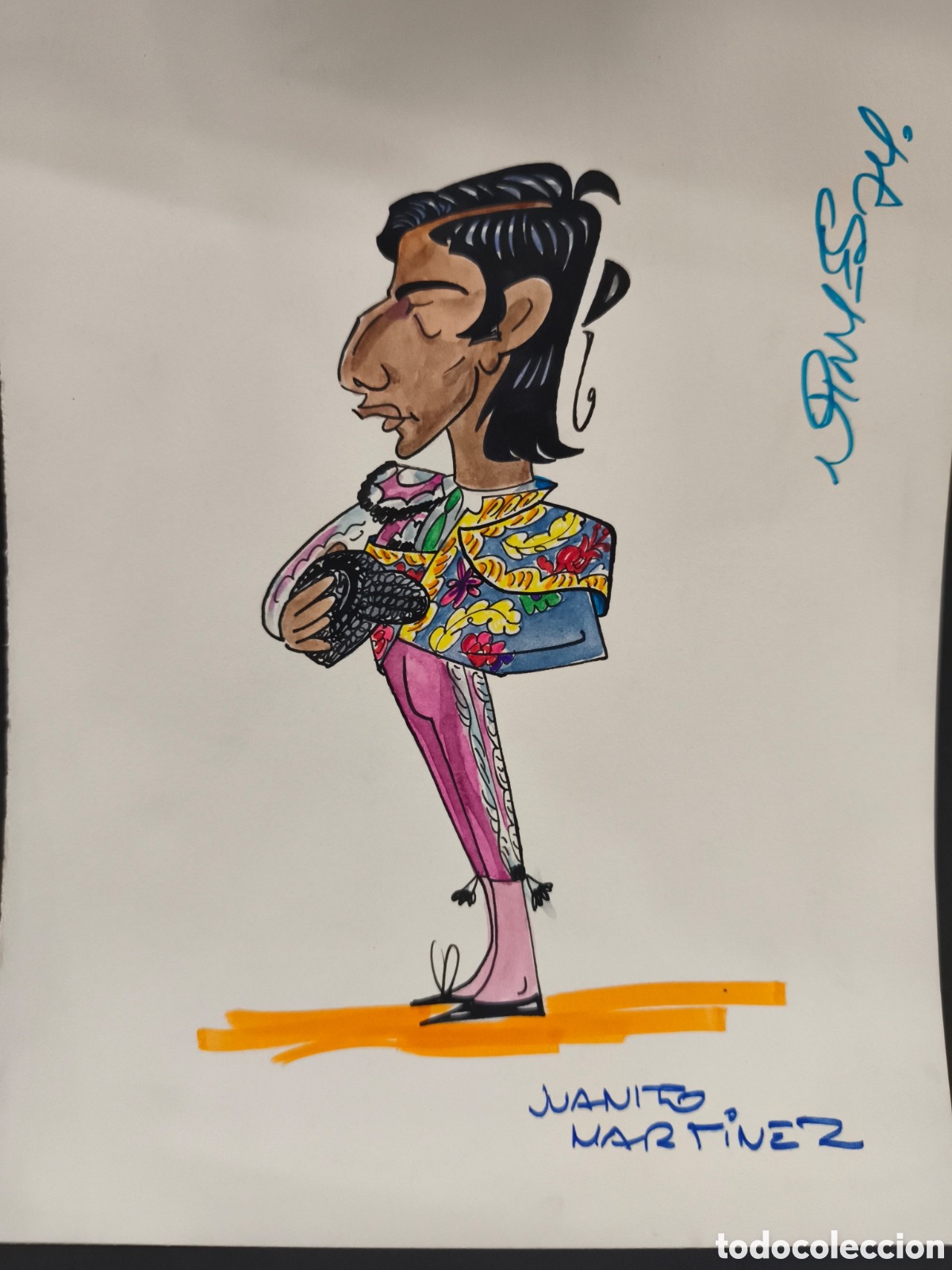Tauromaquia: Dibujo original toreo, Juanito Mart&iacute;nez 32cm x 25cm