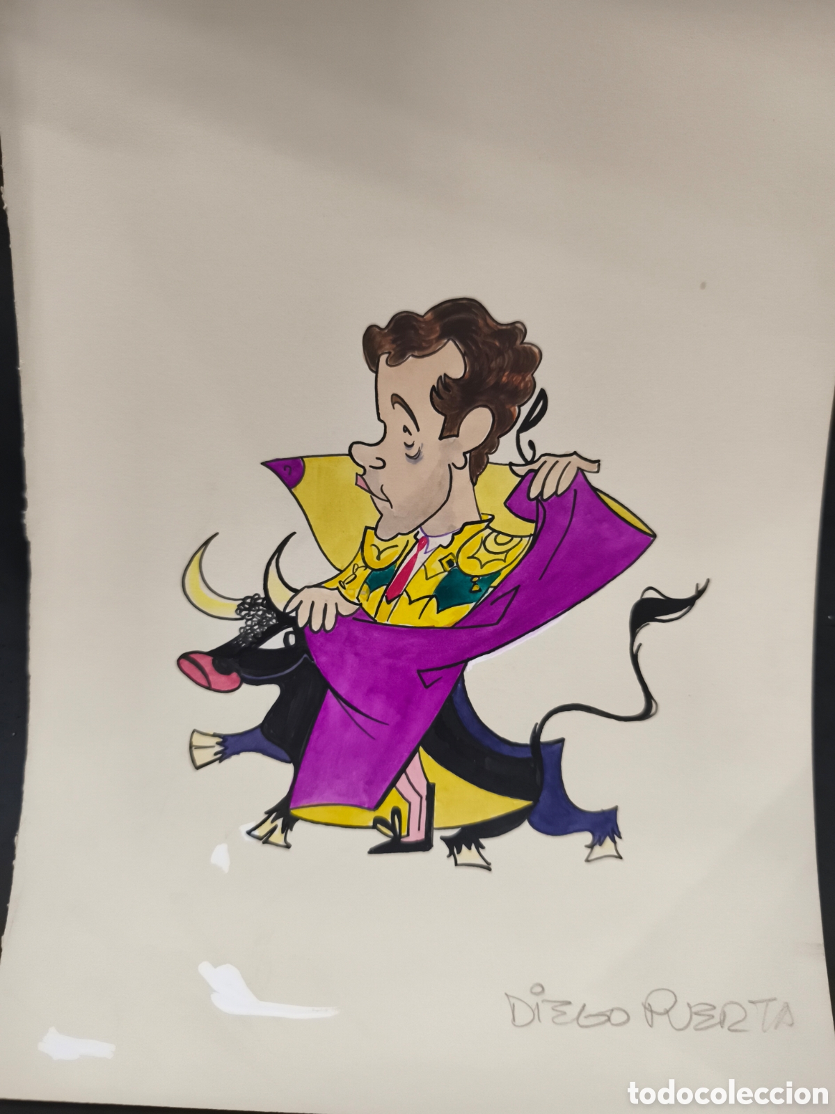 Tauromaquia: Dibujo original toreo, Diego Puertas 32cm x 25cm