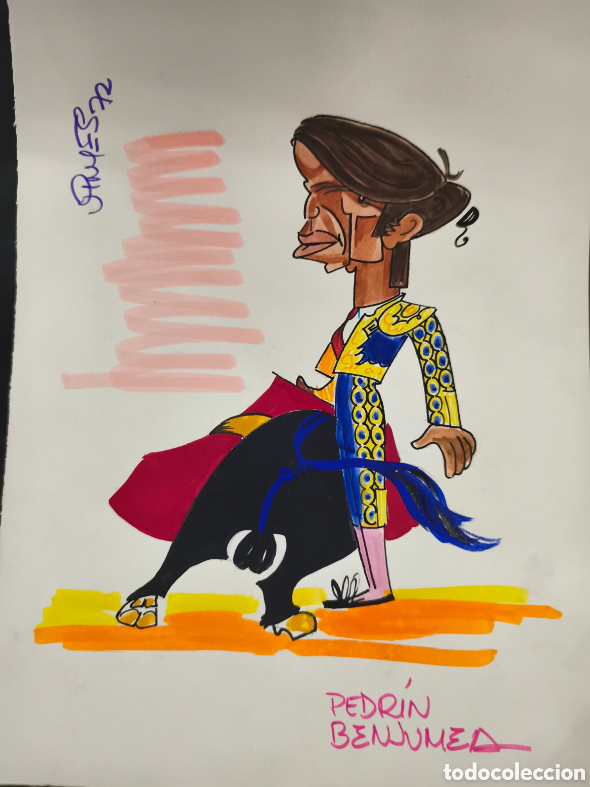 Tauromaquia: Dibujo original toreo, Pedr&iacute;n Benjumea 32cm x 25cm