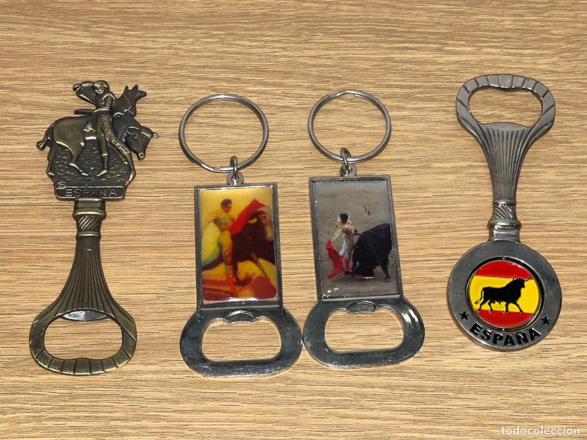 Tauromaquia: 1- Lote 4 Llaveros Tema Taurino Toros Espa&ntilde;a abre chapas bull bullfight ol&eacute; spain key ring