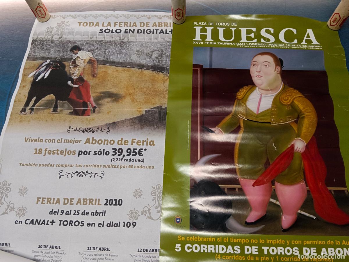 Tauromaquia: 2 Carteles Publicitarios Toros Huesca y Feria Abri