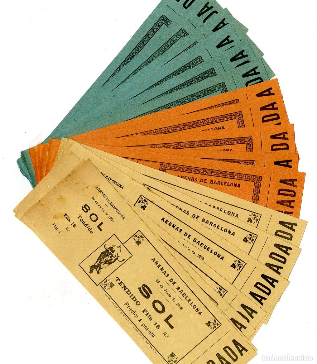 Tauromaquia: 19 Entradas Tauramaquia Arenas de Barcelona 30 Junio 1928, todas diferentes