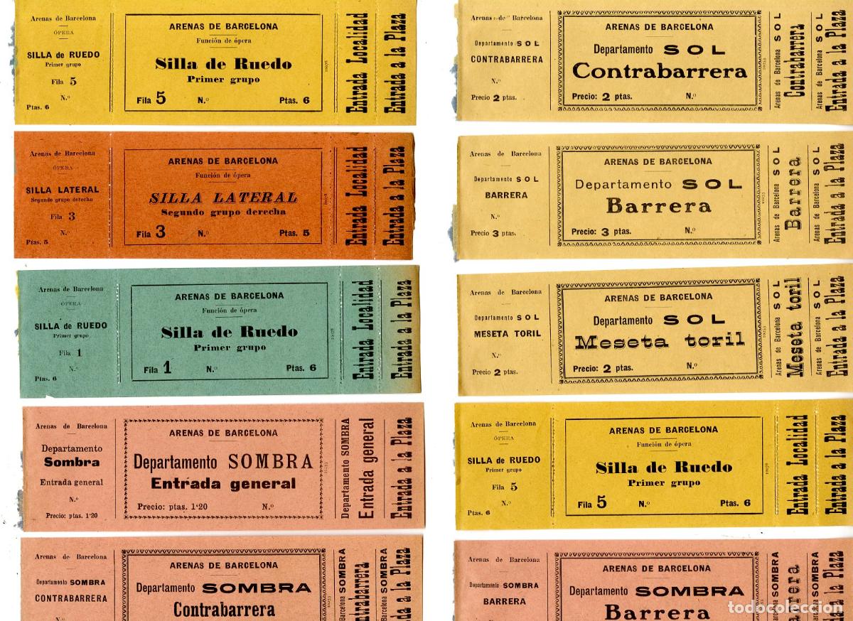 Tauromaquia: 10 Entradas tauromaquia Arenas de Barcelona, todas diferentes