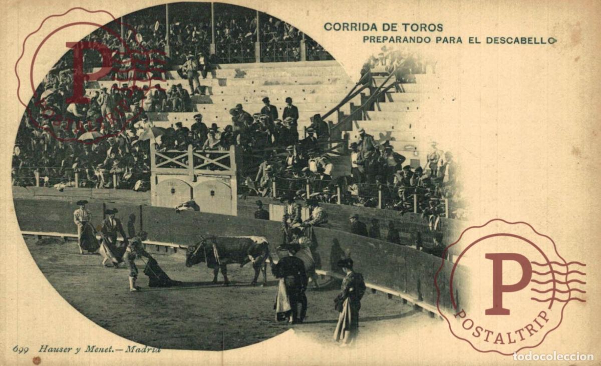 Tauromaquia: TOROS. Preparando para el descabello. Hauser y Menet 699. TAUROMAQUIA. BULLFIGHTING. CORRIDA. TAUREA
