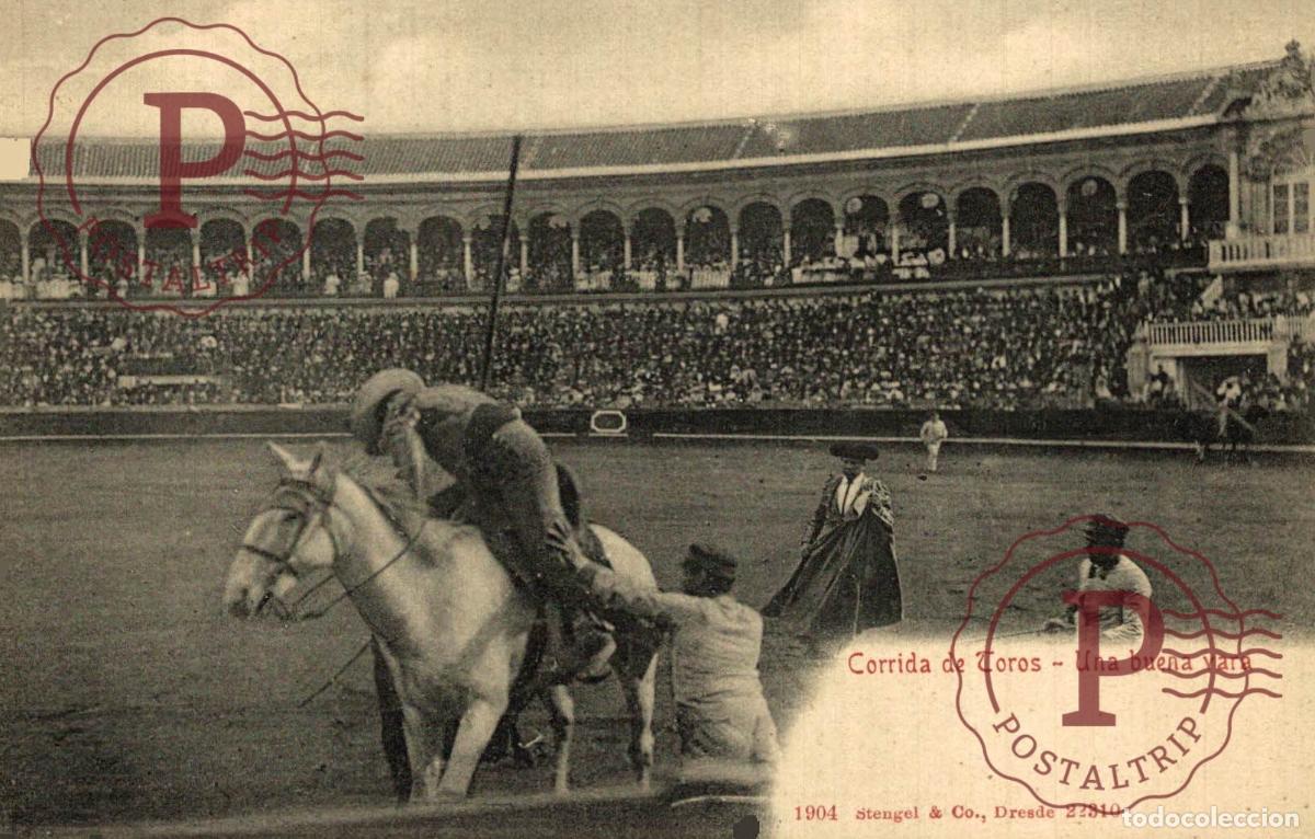 Tauromaquia: TOROS. UNA BUENA VARA. TAUROMAQUIA. BULLFIGHTING. CORRIDA. TAUREAUX