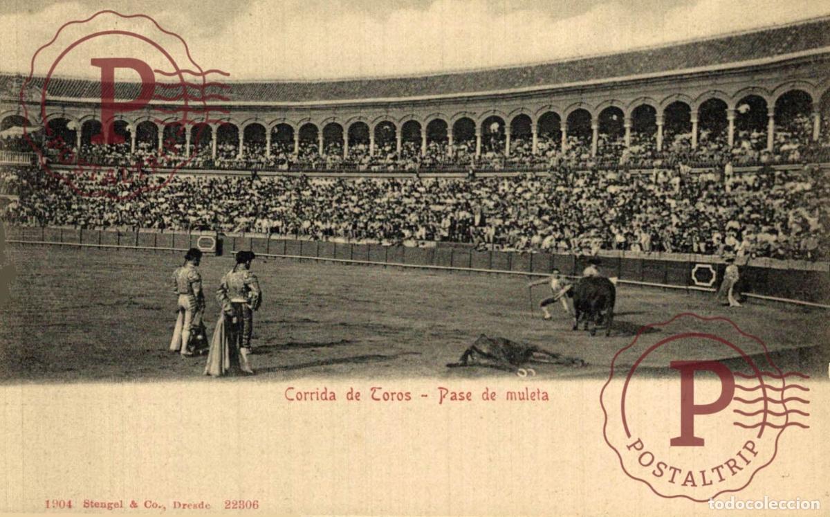 Tauromaquia: TOROS. PASE MULETA. TAUROMAQUIA. BULLFIGHTING. CORRIDA. TAUREAUX