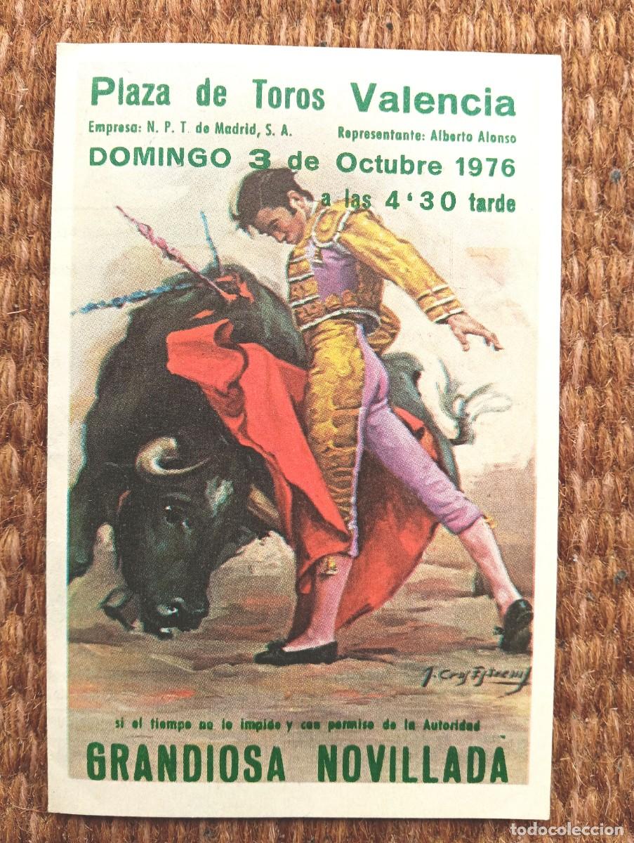 Tauromaquia: PLAZA DE TOROS DE VALENCIA - PROGRAMA NOVILLADA 1976