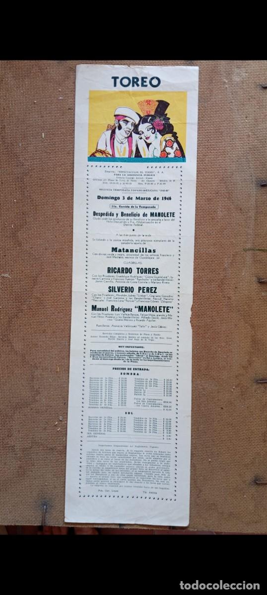 Tauromaquia: Cartel despedida Manolete en Mexico 1946