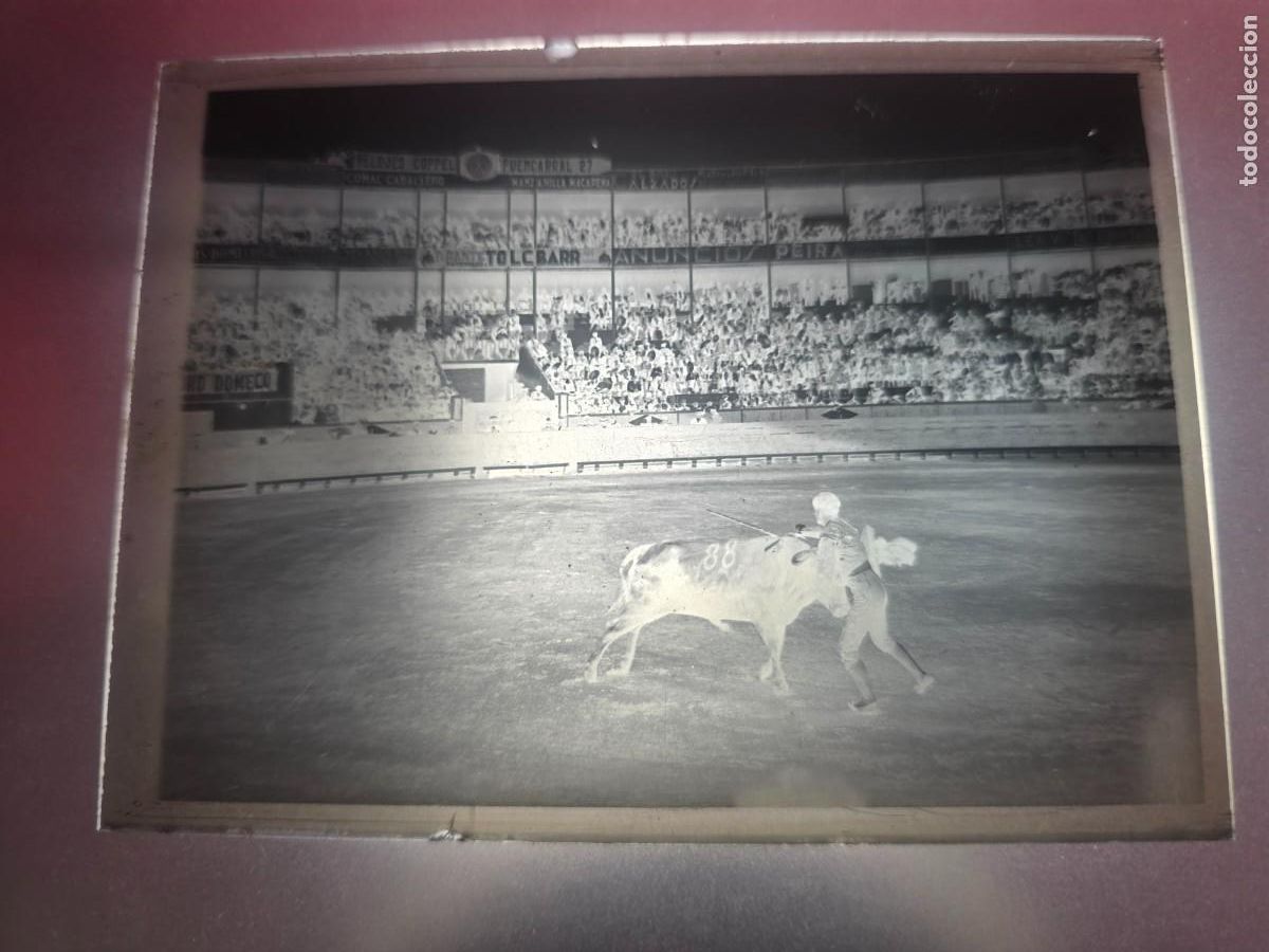 Tauromaquia: PLACA , NEGATIVO , CLICHE DE CRISTAL DE PLAZA DE TOROS. PARA IDENTIFICAR.
