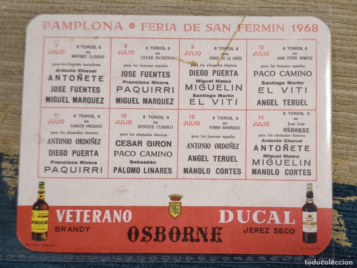 Tauromaquia: Postal publicitaria fiestas San Ferm&iacute;n 1968. OSBORNE. Viti, Paquirri, Palomo Linares, Anto&ntilde;ete