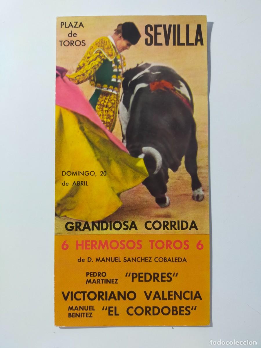 Tauromaquia: Postal Tauromaquia. Cartel Corrida de Toros: Feria de Abril SEVILLA - Fot. Carretero (A&ntilde;os 60)
