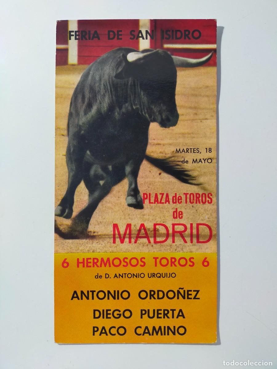 Tauromaquia: Postal Tauromaquia. Cartel Corrida de Toros: Feria de San Isidro MADRID - Fot. Carretero (A&ntilde;os 60)