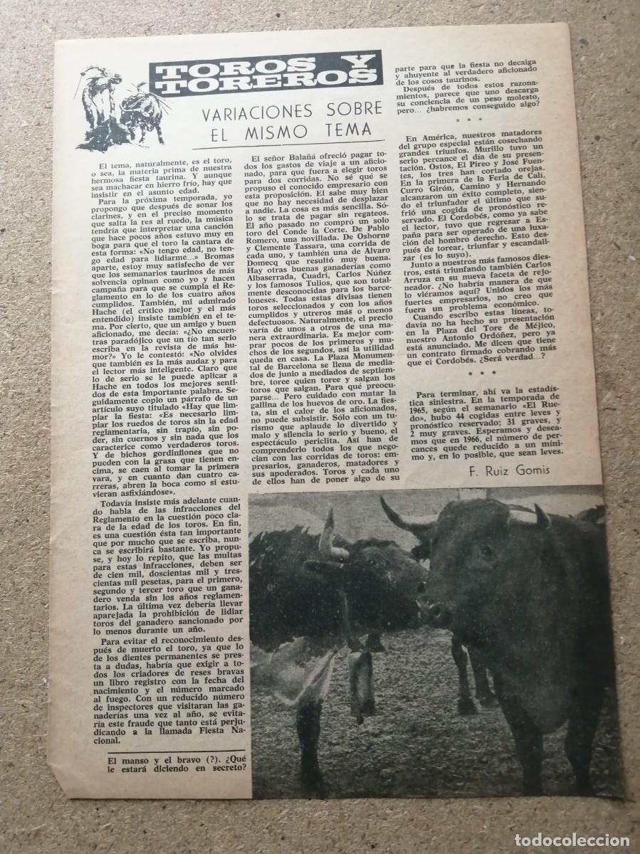 Tauromaquia: REPORTAJE TAURINO. TOROS Y TOREROS