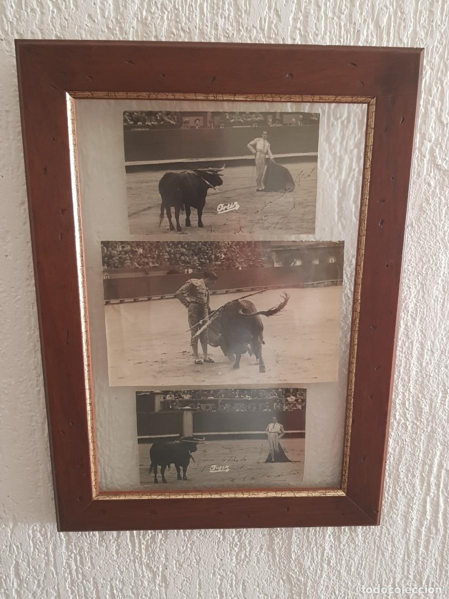 Tauromaquia: Lote 3 Cuadros 5 Fotograf&iacute;as Originales Firmadas y Dedicadas por Miguel B&aacute;ez El Litri