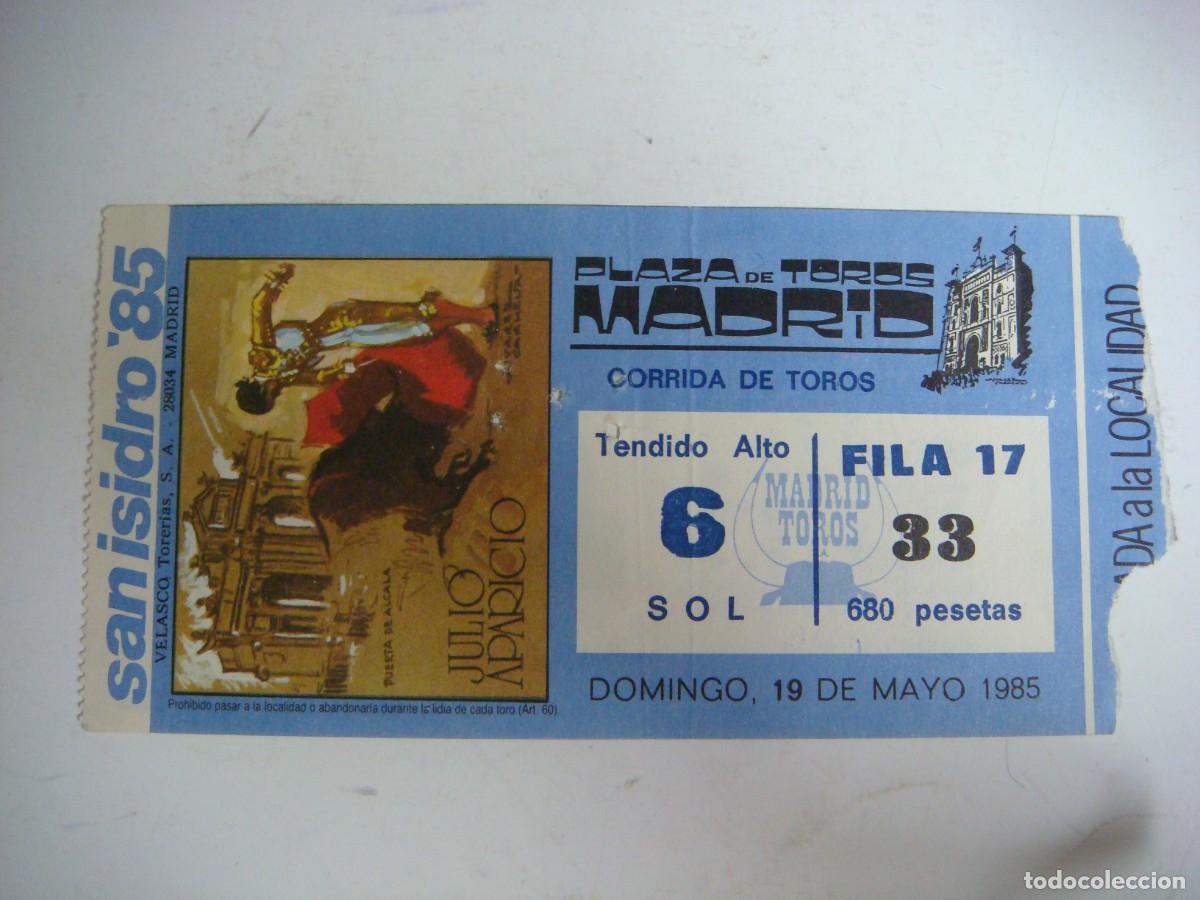 Tauromaquia: ENTRADA DE PLAZA DE TOROS DE MADRID-19-05-1985-CAJ-N&ordm;-29