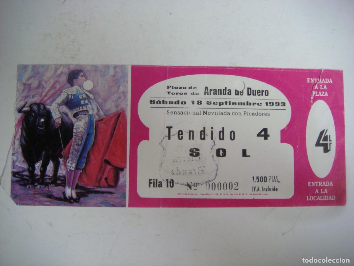 Tauromaquia: ENTRADA DE PLAZA DE TOROS DE ARANDA DE DUERO-18-09-1993-CAJ-N&ordm;-29