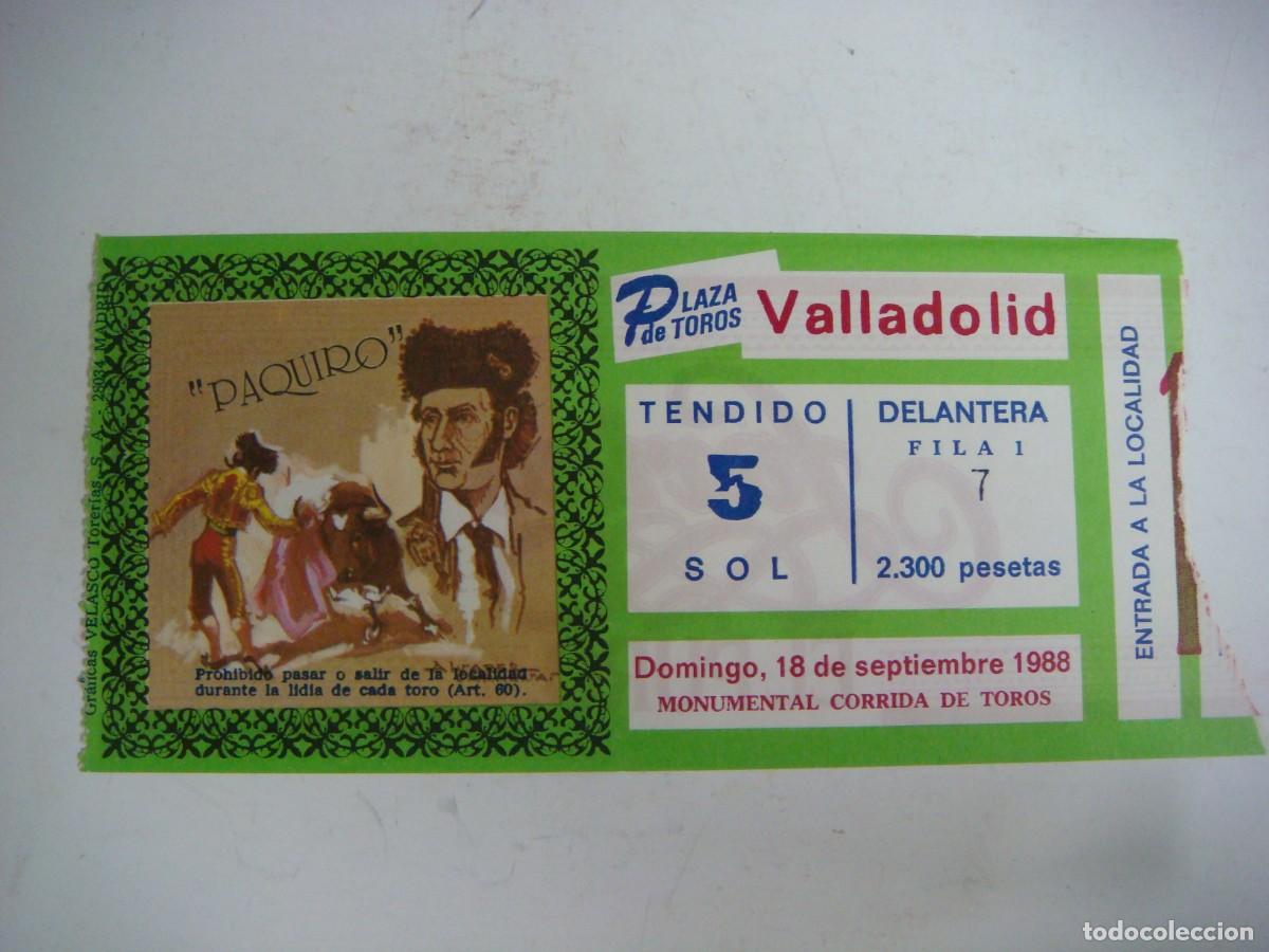 Tauromaquia: ENTRADA DE PLAZA DE TOROS DE VALLADOLID-18-09-1988-CAJ-N&ordm;-29