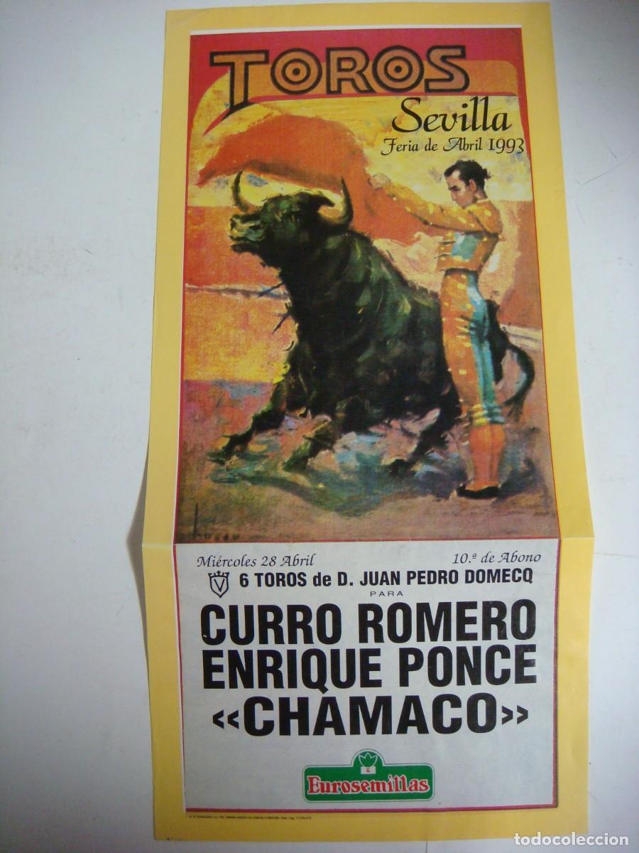 Tauromaquia: CARTEL DE TOROS PLAZA DE TOROS DE SEVILLA FERIAS DE ABRIL 19930-CAR-N&ordm;-2