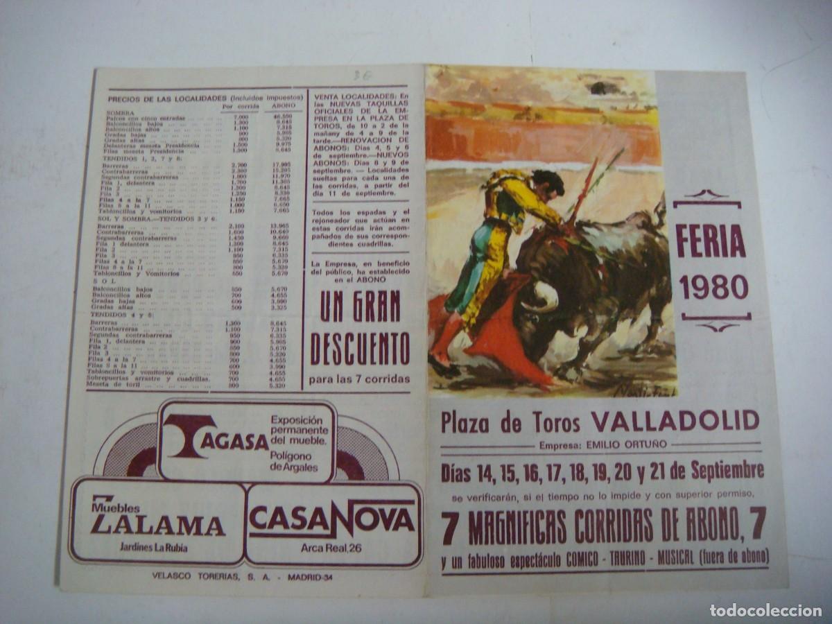 Tauromaquia: PROGRAMA DE MANO FERIA 1983 DE VALLADOLID-CAR-N&ordm;-2