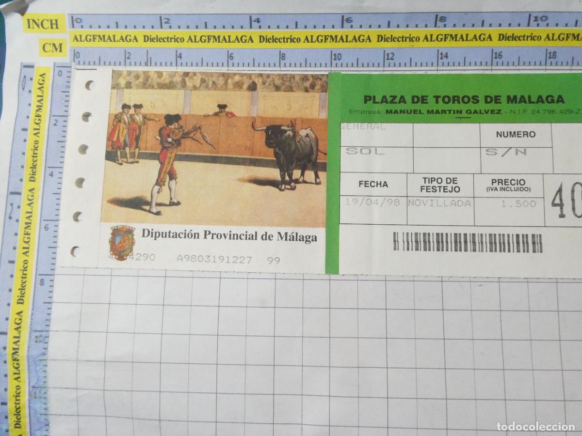 Tauromaquia: ENTRADA TOROS TOREROS CORRIDA PLAZA M&Aacute;LAGA. 19 ABRIL 1998. 614