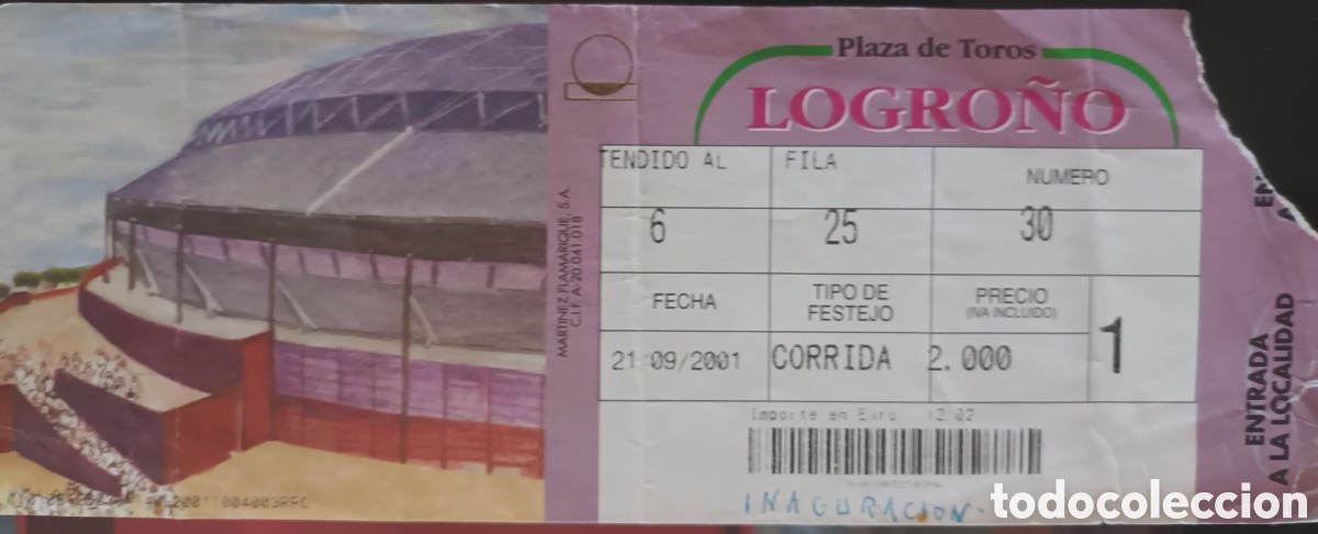 Tauromaquia: ENTRADA TOROS. INAGURACION PLAZA DE TOROS DE LOGRO&Ntilde;O