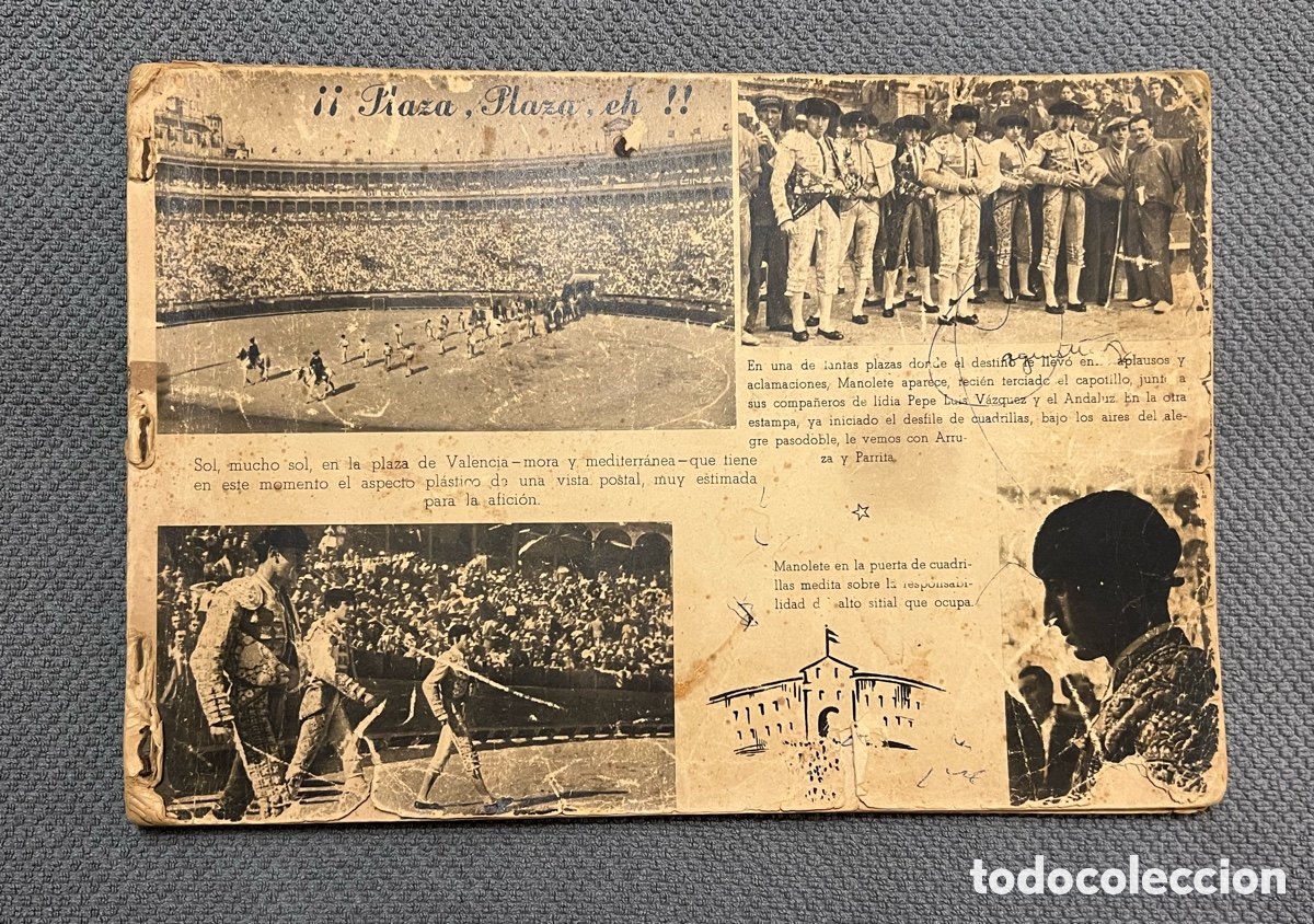 Tauromaquia: MANOLETE, Manuel Rodriguez S&aacute;nchez.. Monogr&aacute;fico Vida y obra (h.1940?) 30 p&aacute;ginas.. (+,-)