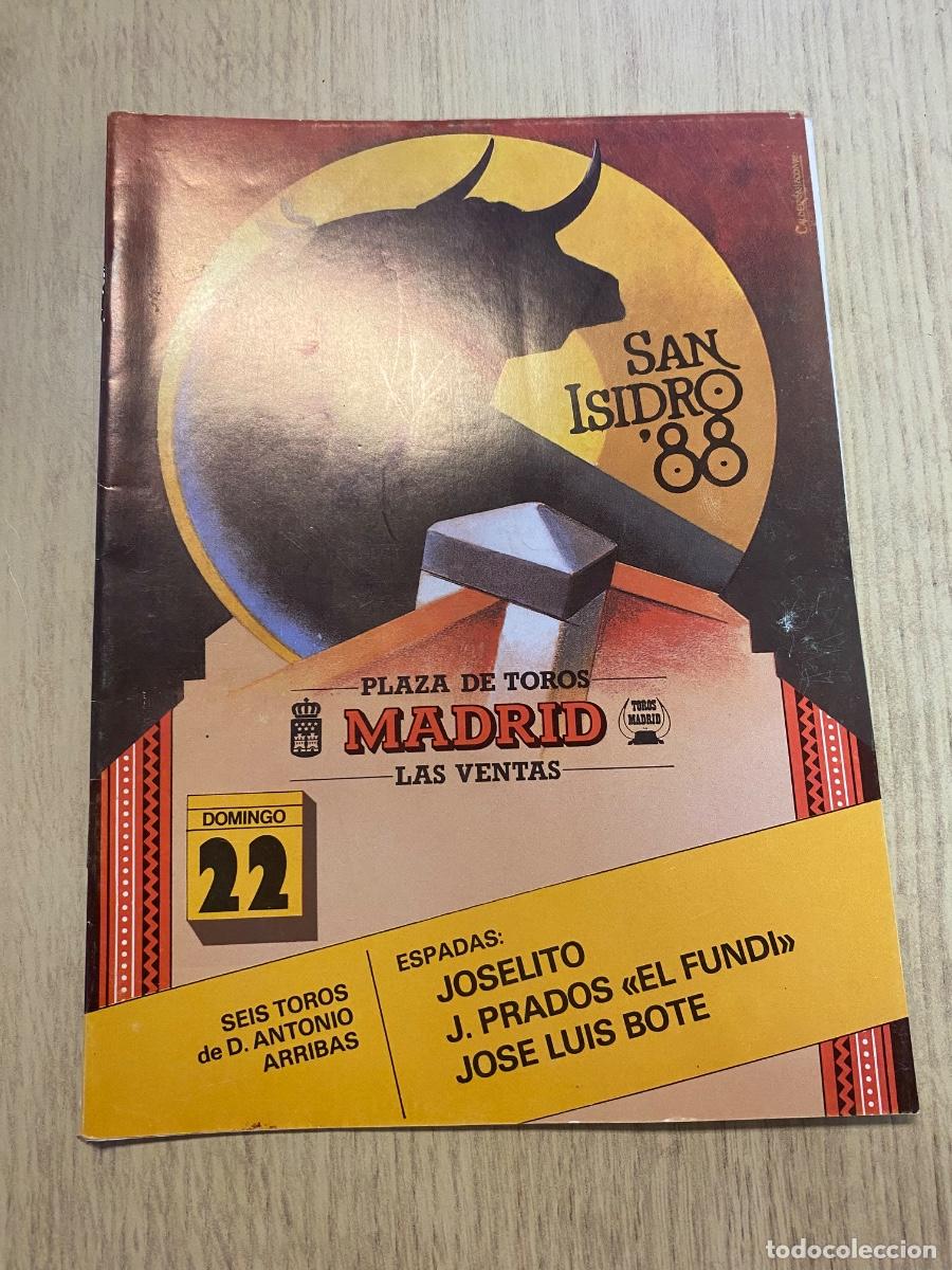 Tauromaquia: Programa Feria de San Isidro 1988 Domingo 22 Plz Las Ventas