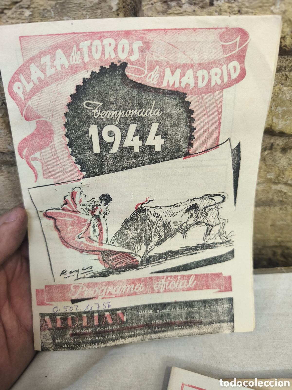 Tauromaquia: Programa plaza toros madrid 1944