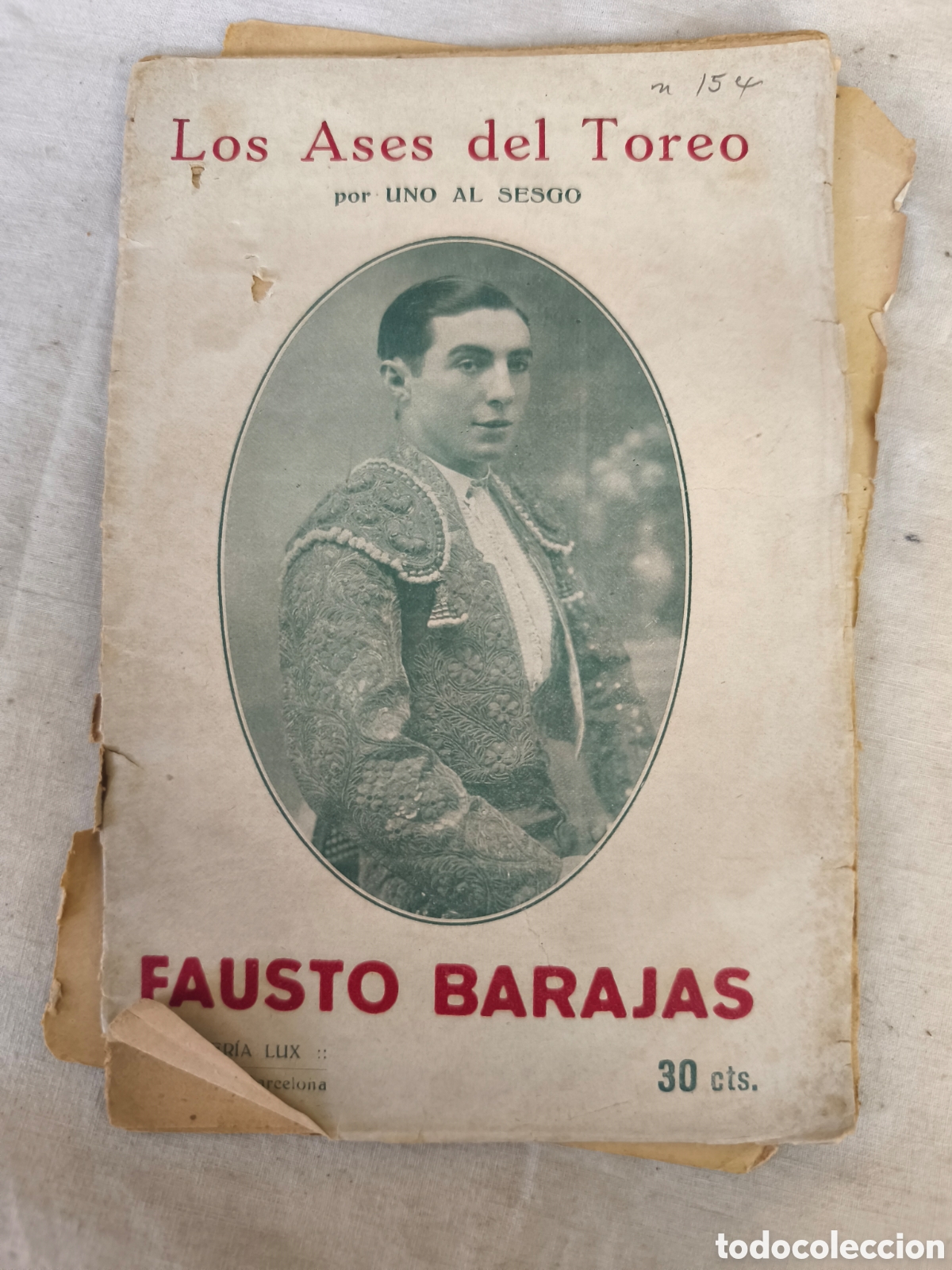 Tauromaquia: Los ases.del toreo Fausto Barajas, contraportada suelta