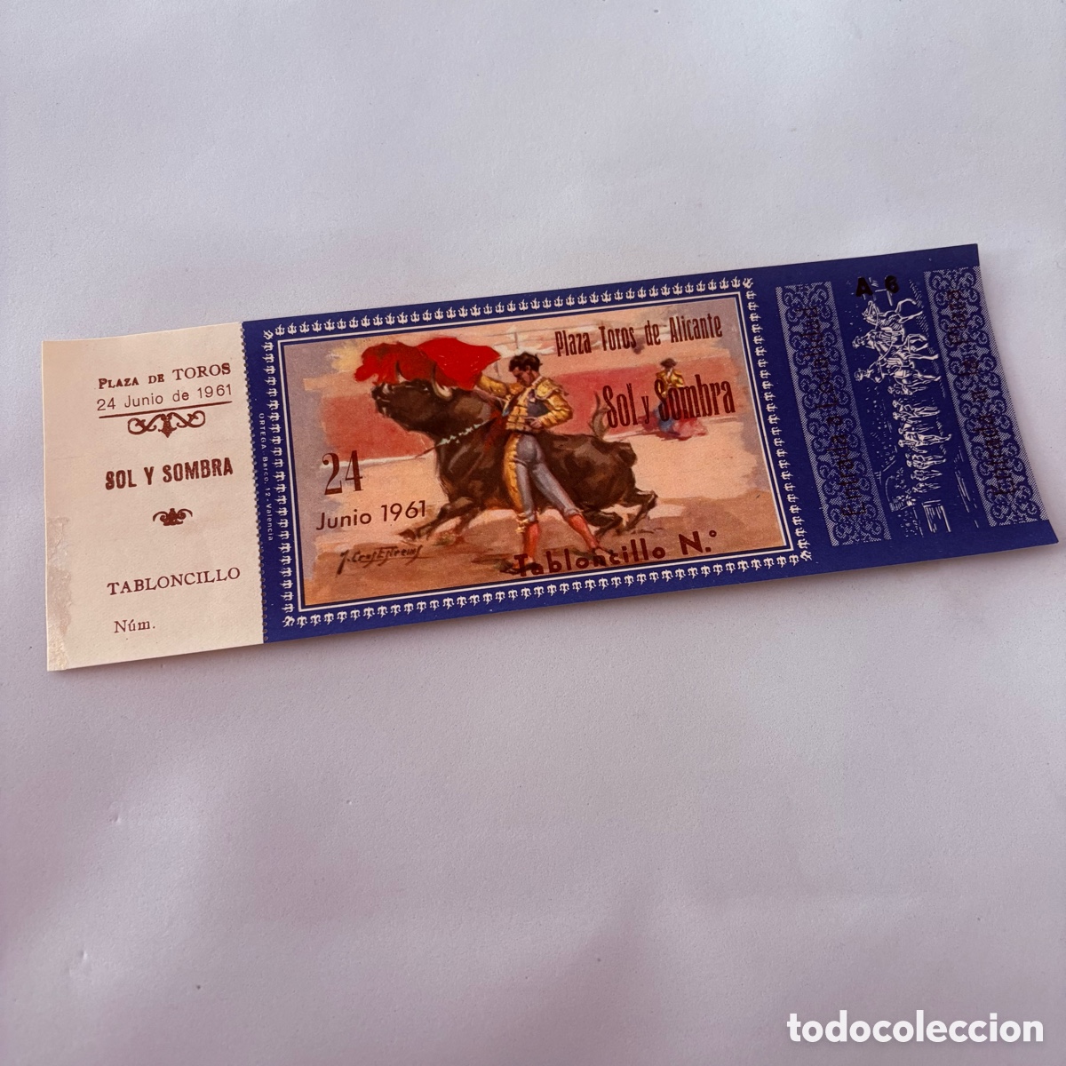 Tauromaquia: Entrada Plaza de Toros Alicante 24 Junio 1961 &ndash; Pacorro, Diego Puerta y Paco Camino