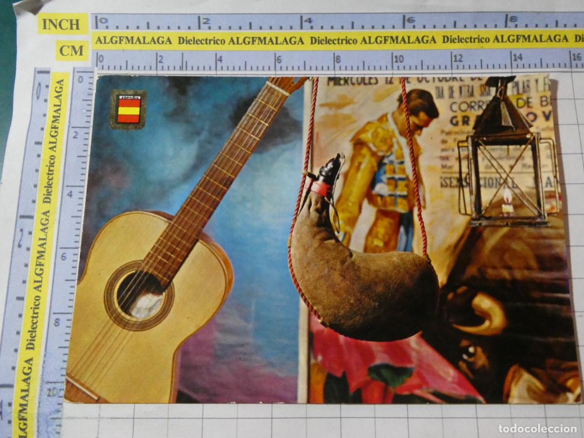 Tauromaquia: POSTAL DE TOROS TAUROMAQUIA. TIPISMO ESPA&Ntilde;OL BOTA VINO, GUITARRA. 2929