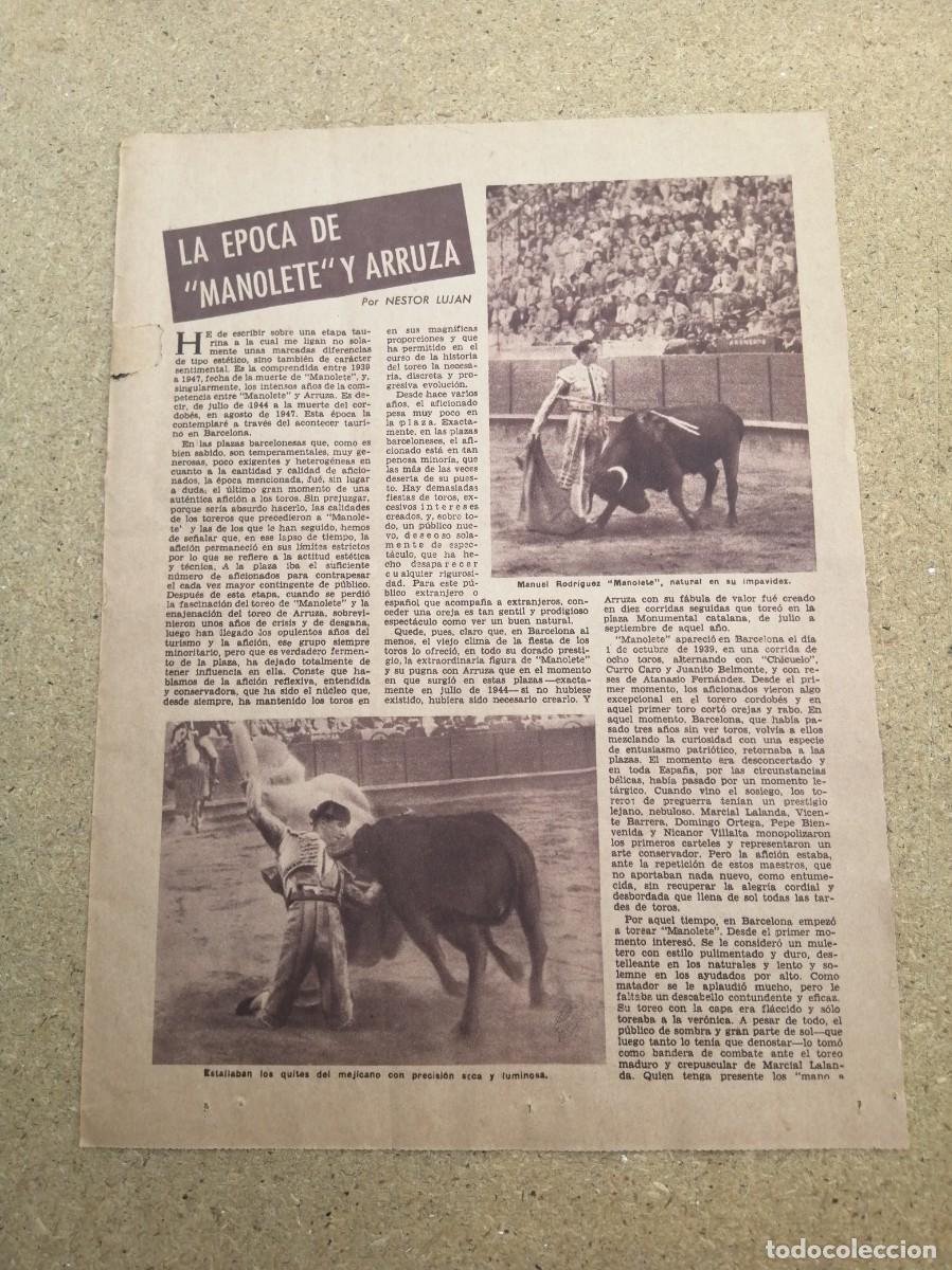 Tauromaquia: REPORTAJE TAURINO. LA EPOCA DE MANOLETE Y ARRUZA