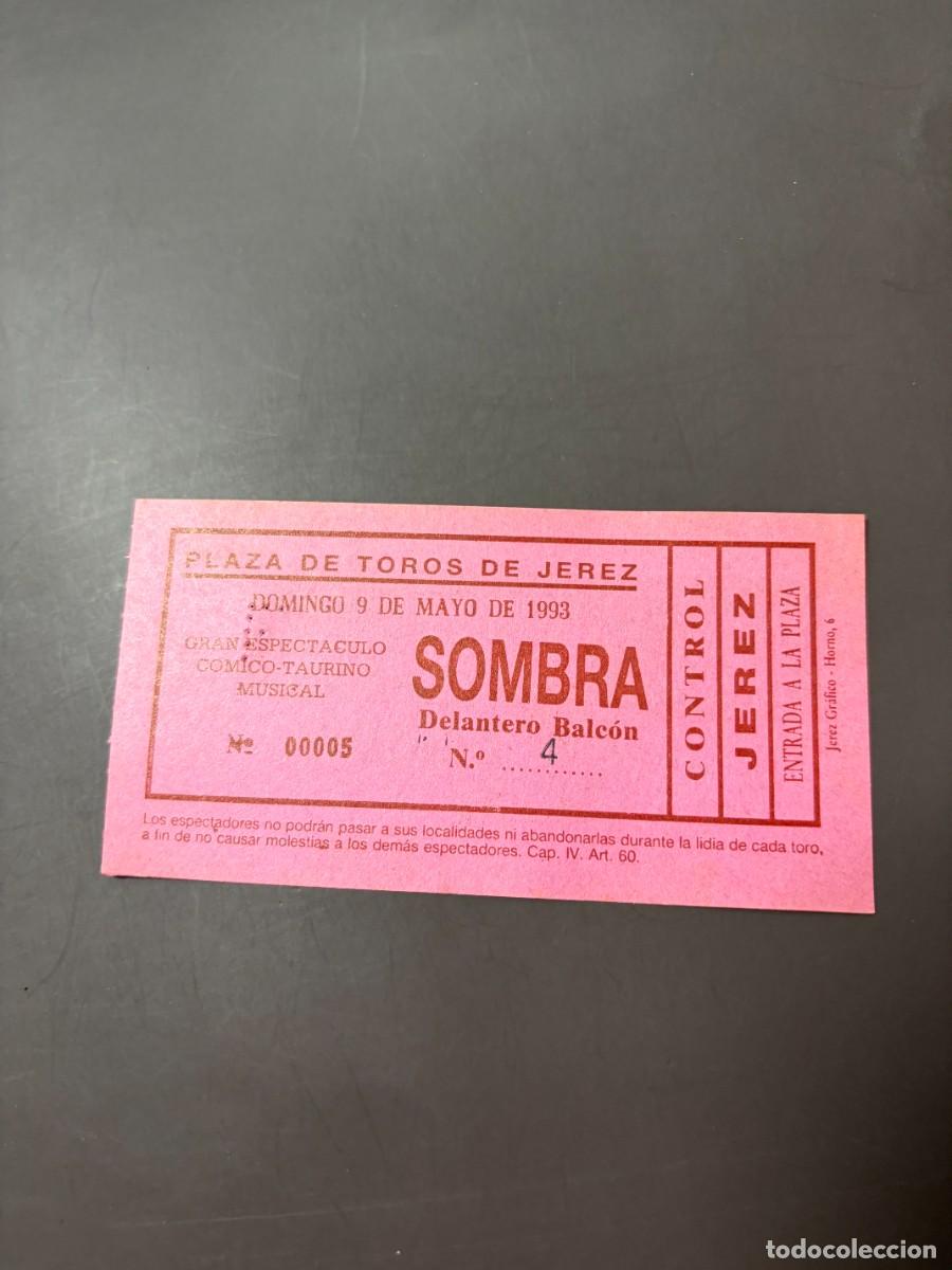 Bullfighting: ENTRADA DE TOROS - PLAZA DE TOROS DE JEREZ - SOMBRA DELANTERO BALC&Oacute;N - DOMINGO 9 DE MAYO DE 1993