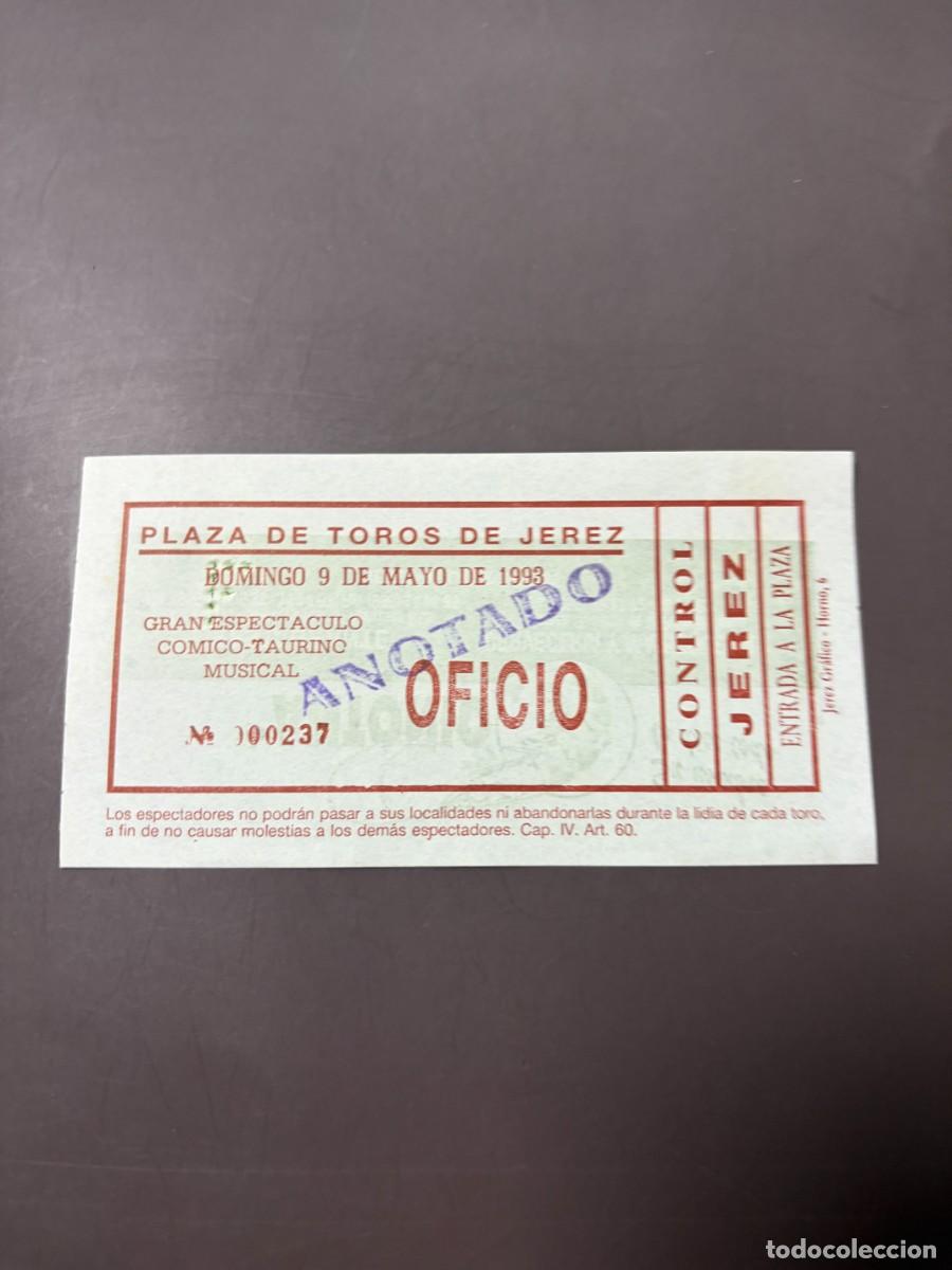 Tauromachia: ENTRADA DE TOROS - PLAZA DE TOROS DE JEREZ - OFICIO - DOMINGO 9 DE MAYO DE 1993