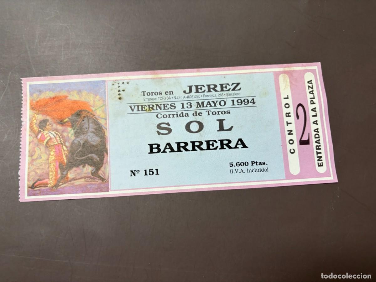 Tauromaquia: ENTRADA DE TOROS - PLAZA DE TOROS DE JEREZ - SOL BARRERA - VIERNES 13 MAYO 1994