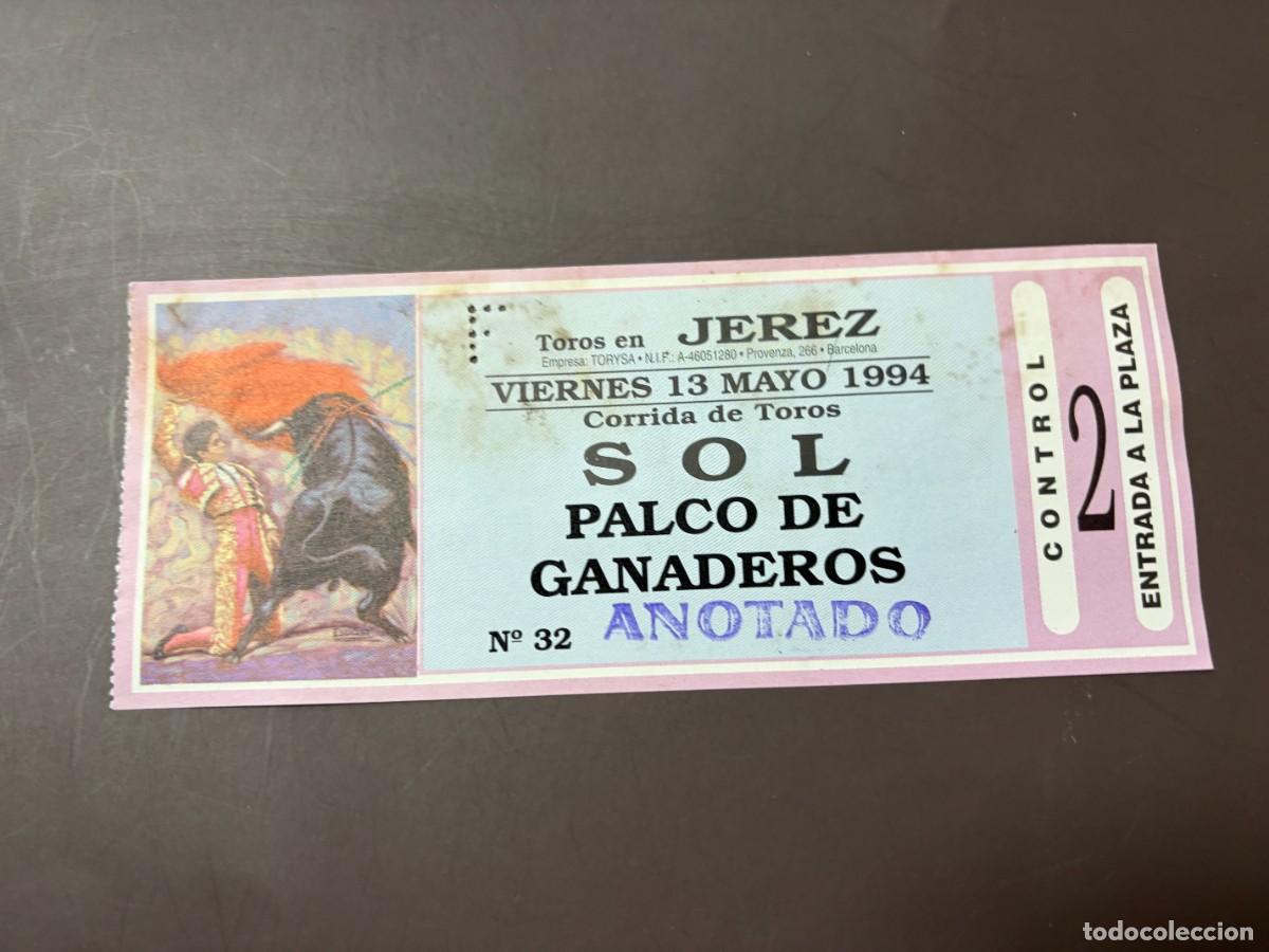Tauromaquia: ENTRADA DE TOROS - PLAZA DE TOROS DE JEREZ - SOL PALCO DE GANADEROS - VIERNES 13 MAYO 1994