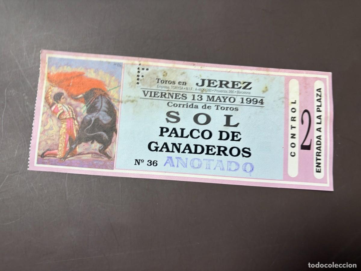 Tauromaquia: ENTRADA DE TOROS - PLAZA DE TOROS DE JEREZ - SOL PALCO DE GANADEROS - VIERNES 13 MAYO 1994