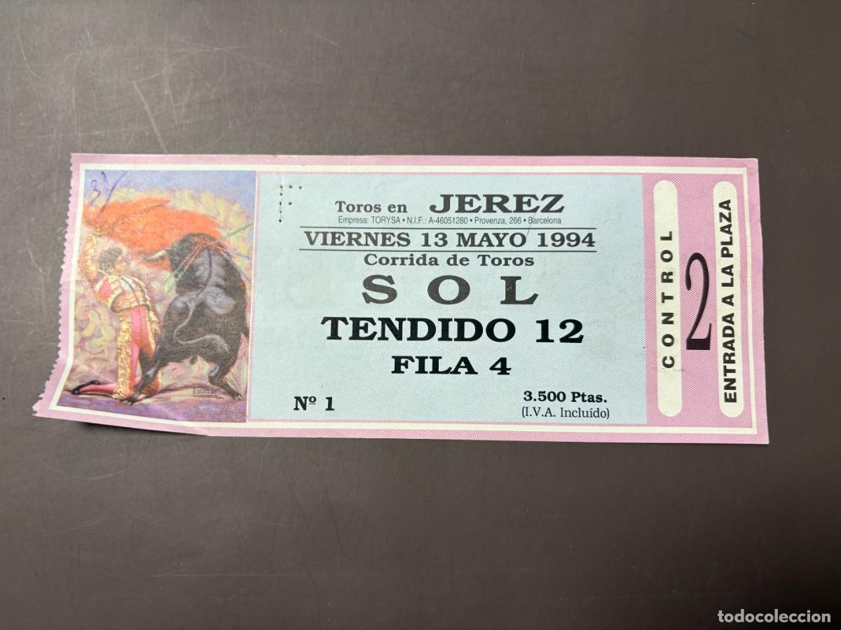 Tauromaquia: ENTRADA DE TOROS - PLAZA DE TOROS DE JEREZ - SOL TENDIDO - VIERNES 13 MAYO 1994