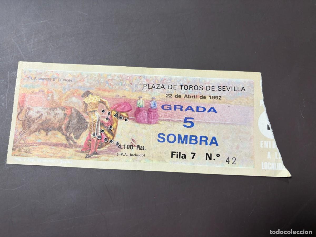 Tauromaquia: ENTRADA DE TOROS - PLAZA DE TOROS SEVILLA - GRADA SOMBRA - 22 ABRIL 1992