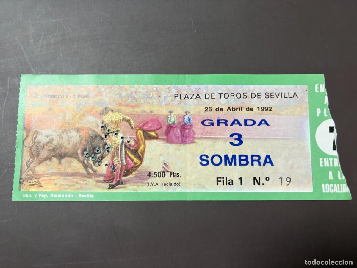 Tauromaquia: ENTRADA DE TOROS - PLAZA DE TOROS SEVILLA - GRADA SOMBRA - 25 ABRIL 1992