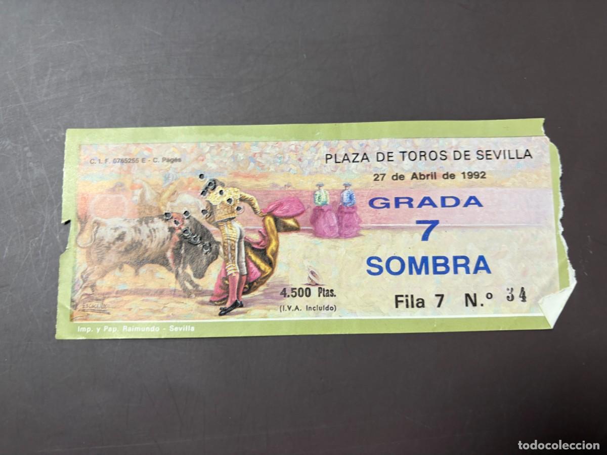 Tauromaquia: ENTRADA DE TOROS - PLAZA DE TOROS SEVILLA - GRADA SOMBRA - 27 ABRIL 1992
