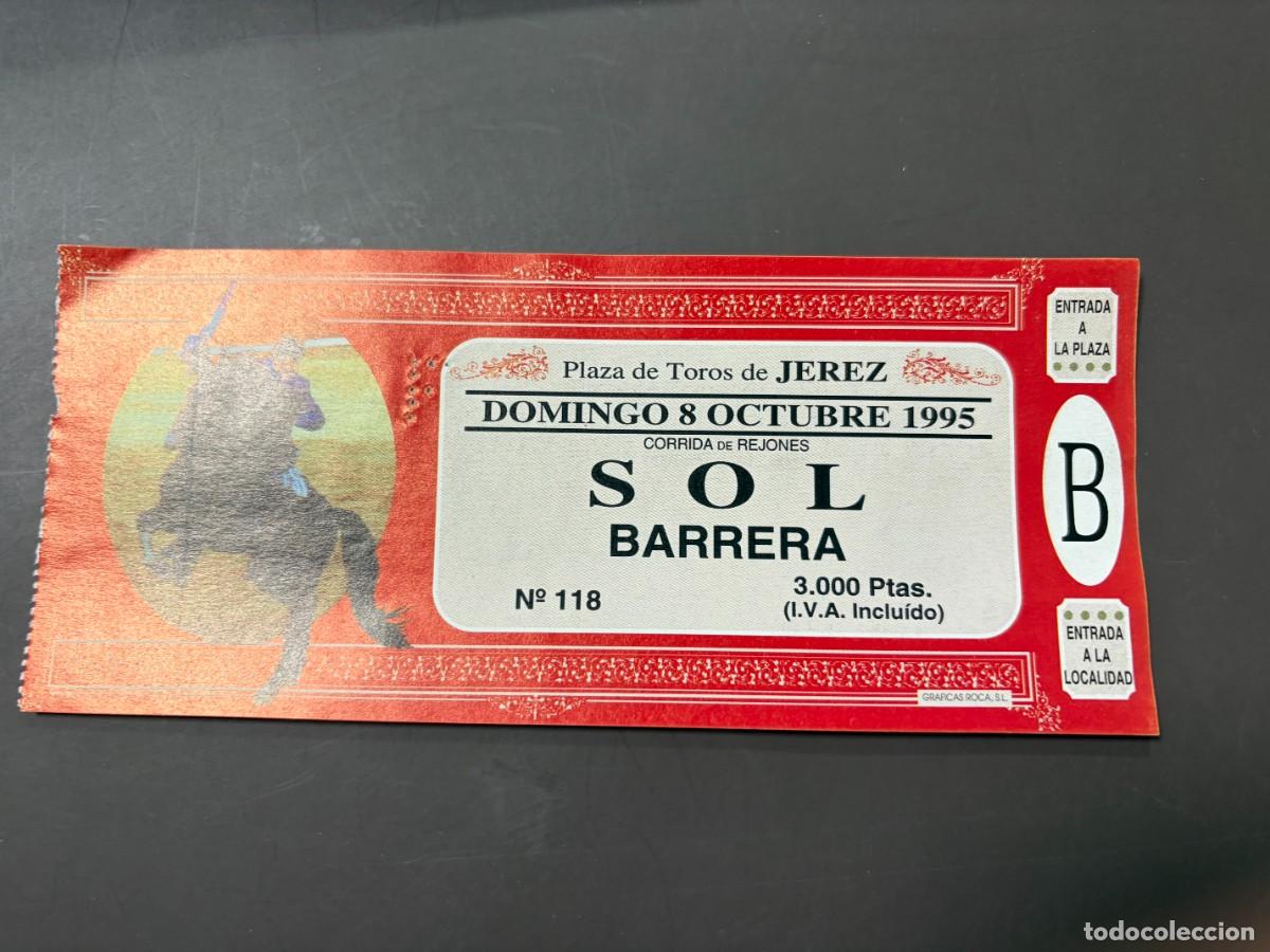 Tauromaquia: ENTRADA DE TOROS - PLAZA DE TOROS JEREZ - SOL BARRERA - DOMINGO 8 OCTUBRE 1995