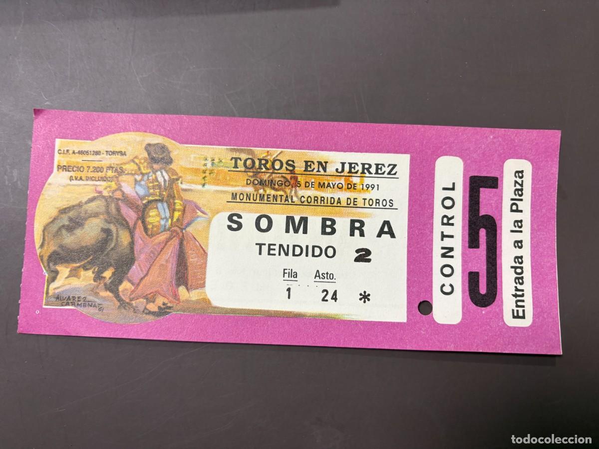 Tauromachie: ENTRADA DE TOROS - TOROS EN JEREZ - SOMBRA TENDIDO - DOMINGO 5 MAYO 1991