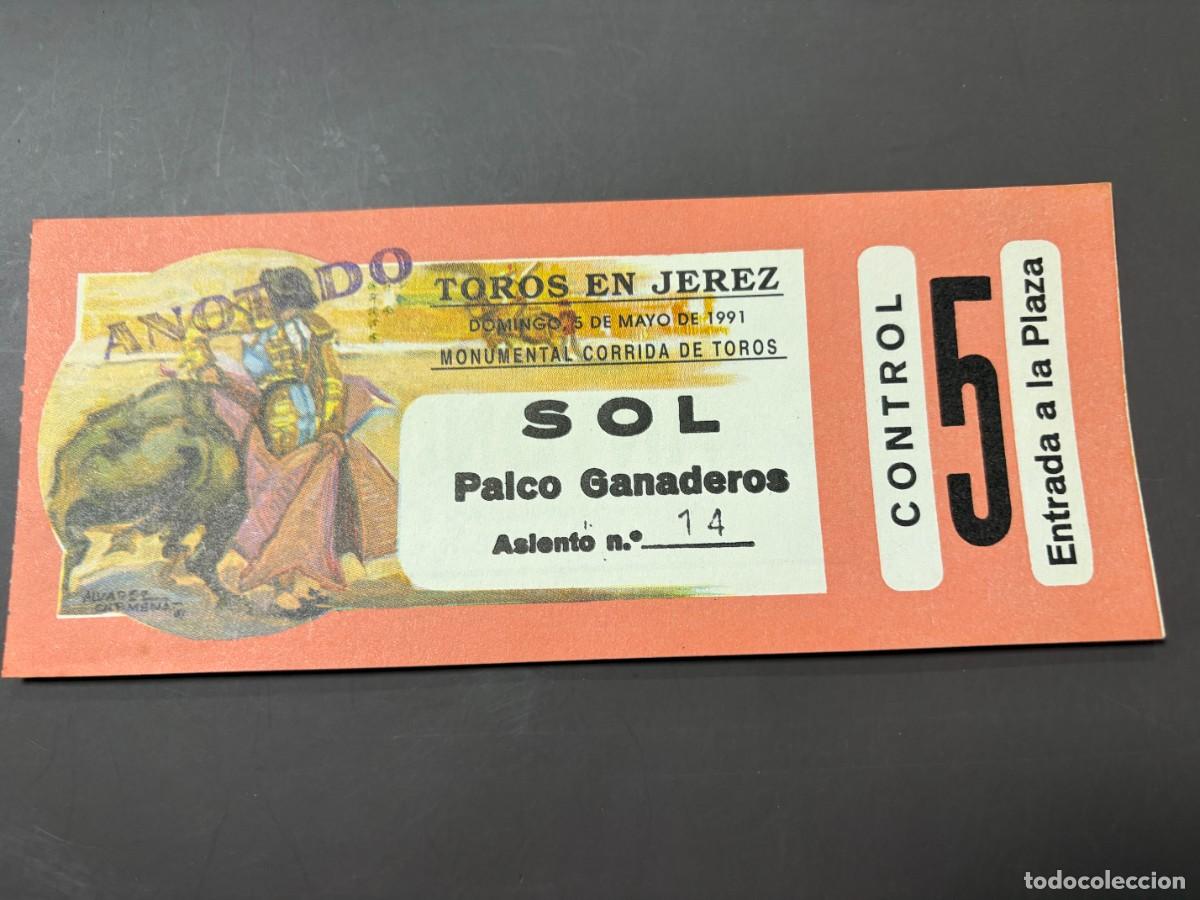 Tauromachie: ENTRADA DE TOROS - TOROS EN JEREZ - SOL PALCO GANADEROS - DOMINGO 5 MAYO 1991