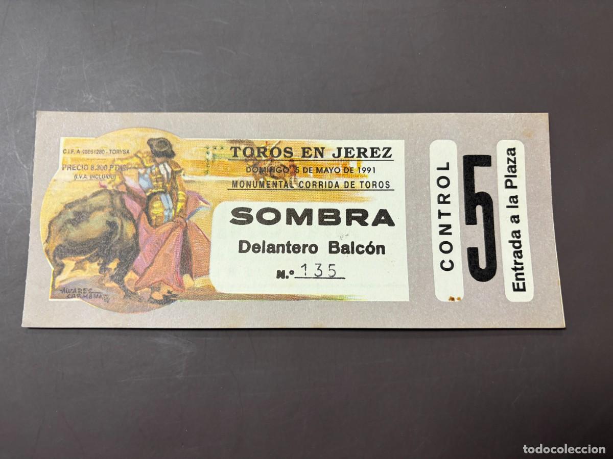 Tauromachie: ENTRADA DE TOROS - TOROS EN JEREZ - SOMBRA DELANTERO BALC&Oacute;N - DOMINGO 5 MAYO 1991