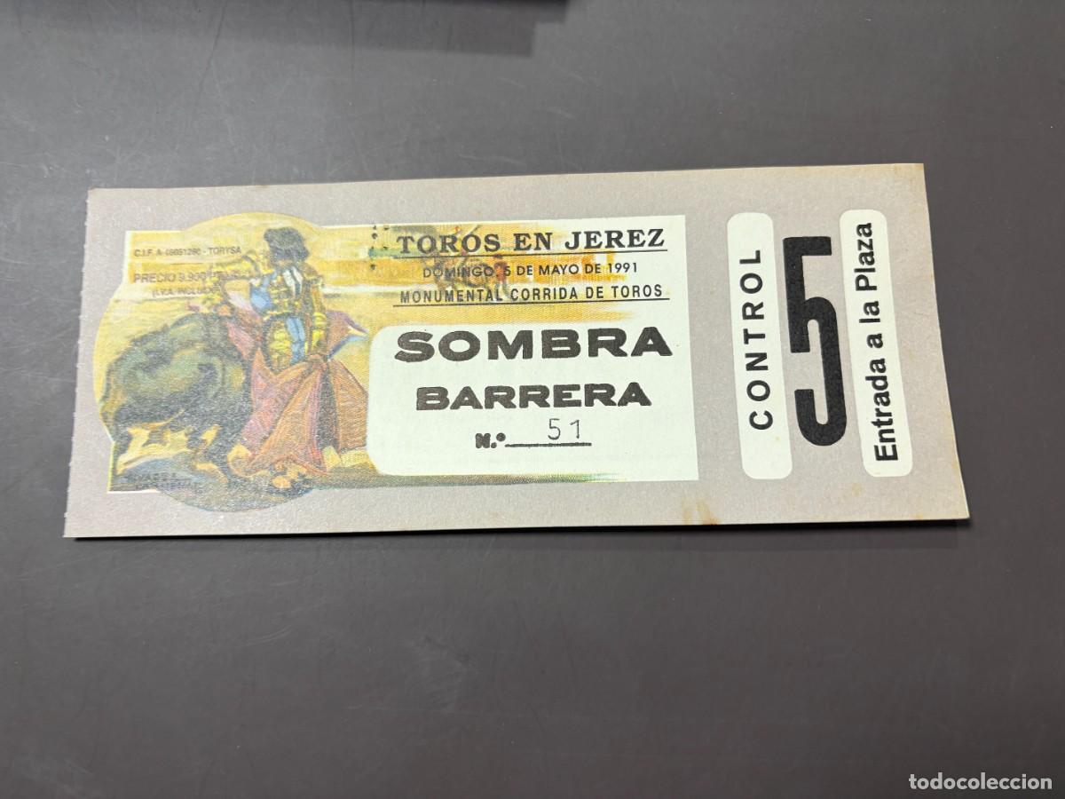 Tauromachie: ENTRADA DE TOROS - TOROS EN JEREZ - SOMBRA BARRERA - DOMINGO 5 MAYO 1991