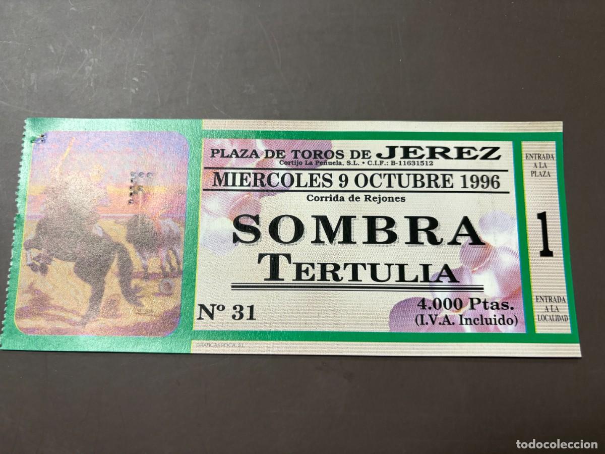 Tauromaquia: ENTRADA DE TOROS - PLAZA DE TOROS DE JEREZ - SOMBRA TERTULIA - MIERCOLES 9 OCTUBRE 1996