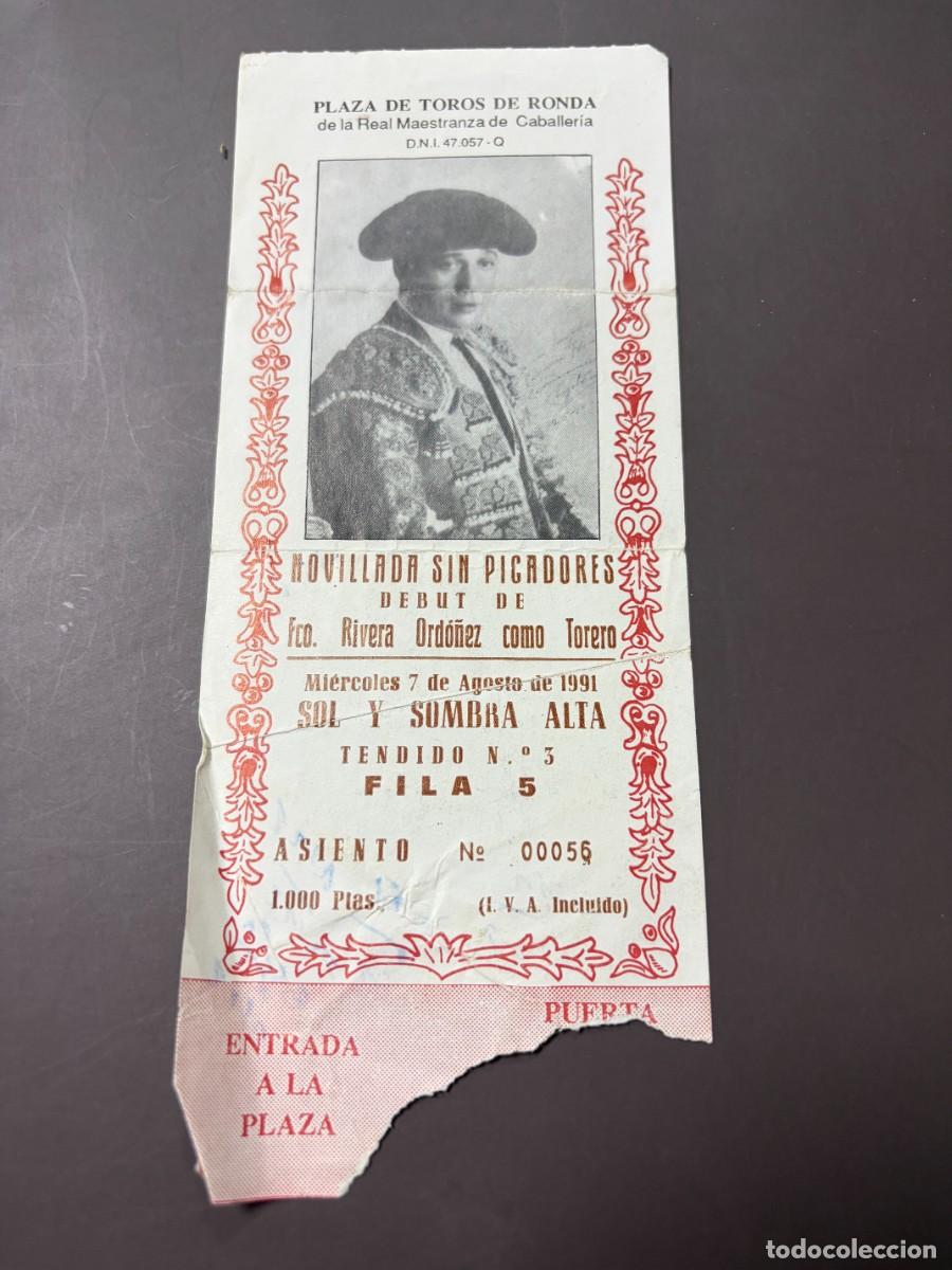 Tauromaquia: ENTRADA DE TOROS - PLAZA DE TOROS DE RONDA - DEBUT RIVERA ORDO&Ntilde;EZ - MI&Eacute;RCOLES 7 AGOSTO 1991