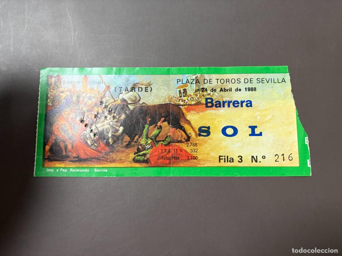 Tauromaquia: ENTRADA DE TOROS - PLAZA DE TOROS DE SEVILLA - BARRERA SOL - 24 ABRIL 1988