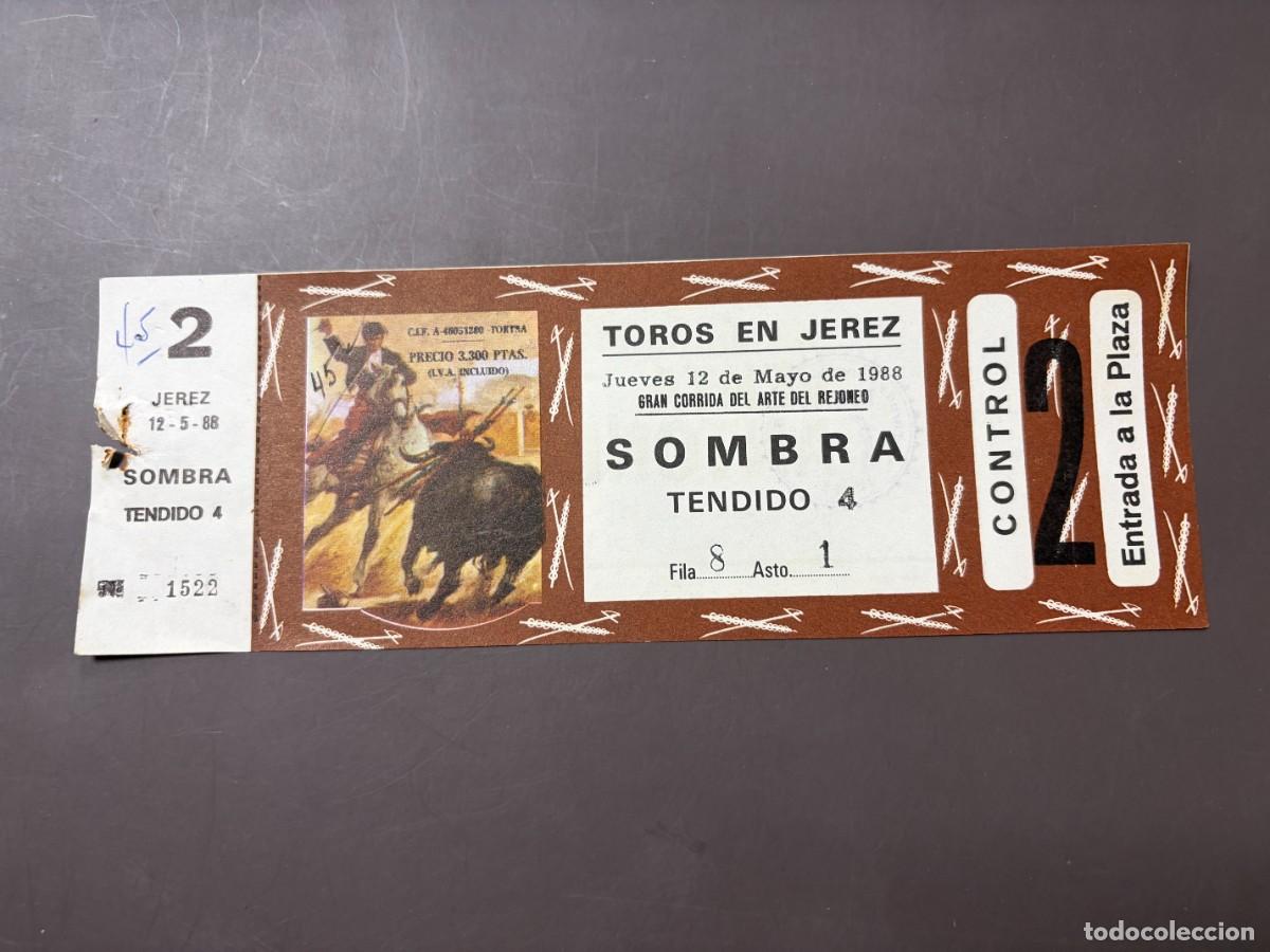 Tauromaquia: ENTRADA DE TOROS - TOROS EN JEREZ - SOMBRA TENDIDO - JUEVES 12 MAYO 1988